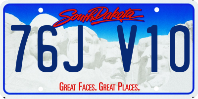 SD license plate 76JV10