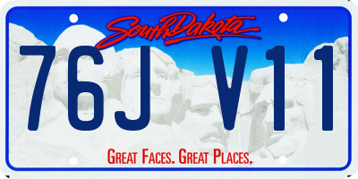 SD license plate 76JV11