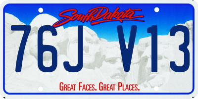 SD license plate 76JV13