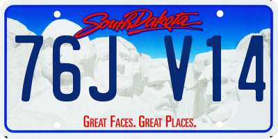 SD license plate 76JV14