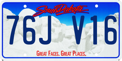 SD license plate 76JV16
