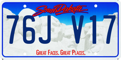 SD license plate 76JV17