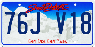SD license plate 76JV18