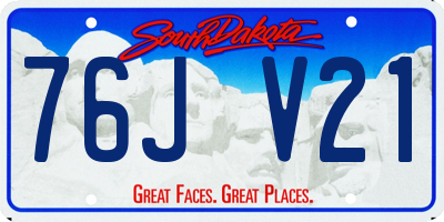 SD license plate 76JV21