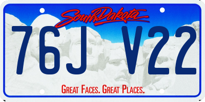 SD license plate 76JV22