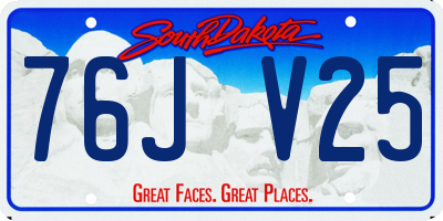 SD license plate 76JV25