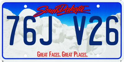 SD license plate 76JV26