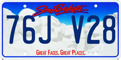 SD license plate 76JV28