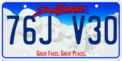 SD license plate 76JV30