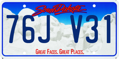 SD license plate 76JV31