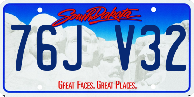 SD license plate 76JV32