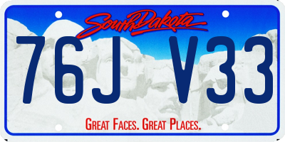 SD license plate 76JV33