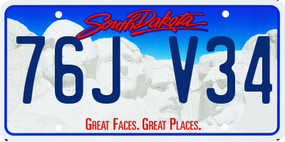 SD license plate 76JV34