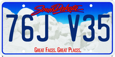 SD license plate 76JV35