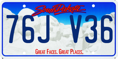 SD license plate 76JV36