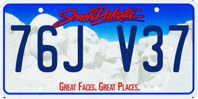 SD license plate 76JV37