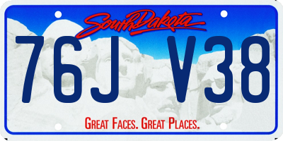 SD license plate 76JV38