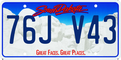 SD license plate 76JV43