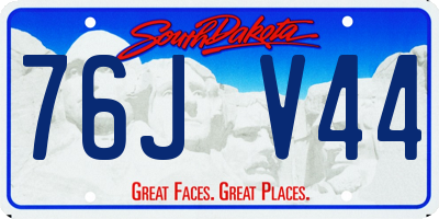 SD license plate 76JV44