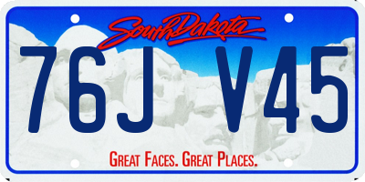 SD license plate 76JV45