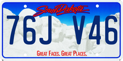 SD license plate 76JV46
