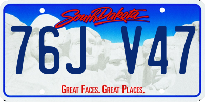 SD license plate 76JV47