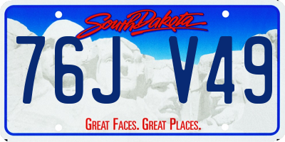 SD license plate 76JV49