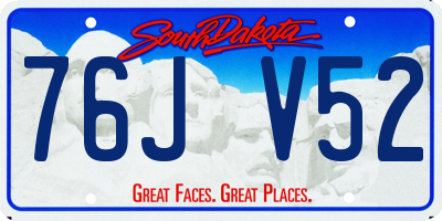 SD license plate 76JV52