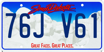SD license plate 76JV61