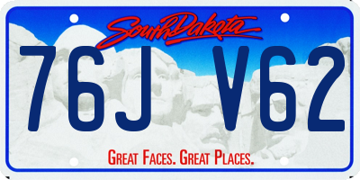 SD license plate 76JV62