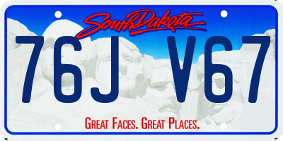 SD license plate 76JV67