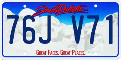 SD license plate 76JV71