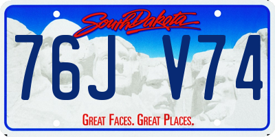 SD license plate 76JV74