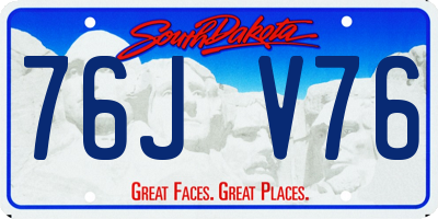 SD license plate 76JV76