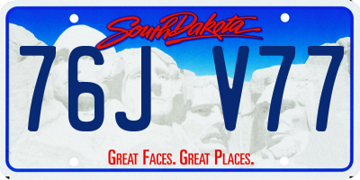 SD license plate 76JV77