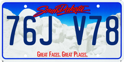 SD license plate 76JV78