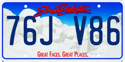 SD license plate 76JV86
