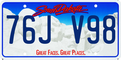 SD license plate 76JV98