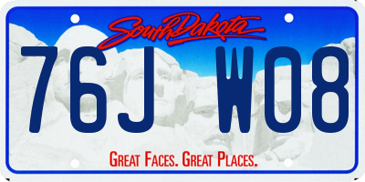 SD license plate 76JW08