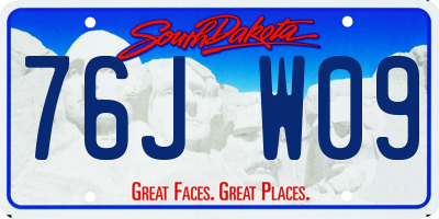 SD license plate 76JW09
