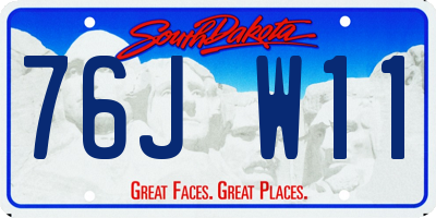 SD license plate 76JW11