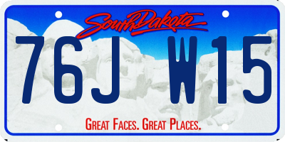 SD license plate 76JW15