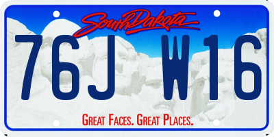 SD license plate 76JW16