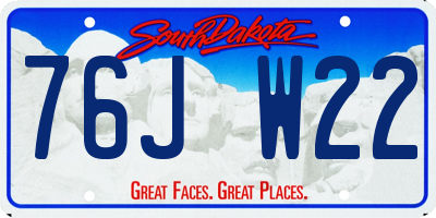SD license plate 76JW22