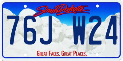 SD license plate 76JW24