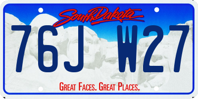 SD license plate 76JW27