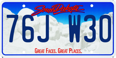 SD license plate 76JW30