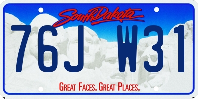 SD license plate 76JW31
