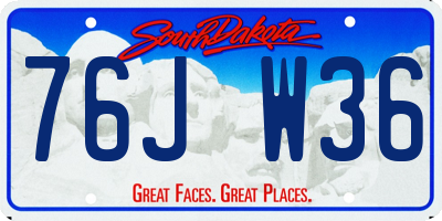 SD license plate 76JW36