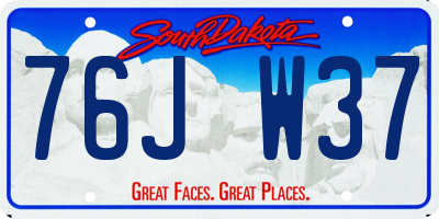 SD license plate 76JW37